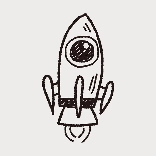 Nave espacial Doodle — Vetor de Stock