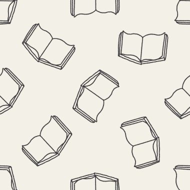 Doodle kitap Dikişsiz desen arka plan