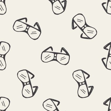 Doodle gözlük Dikişsiz desen arka plan