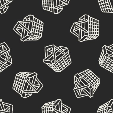 Doodle sepet Dikişsiz desen arka plan