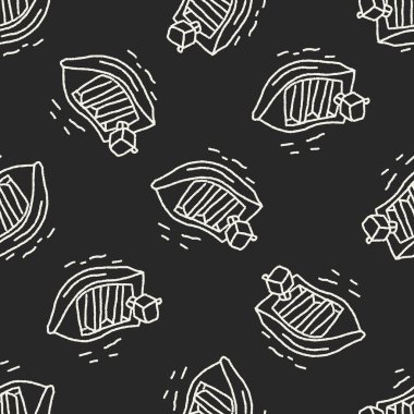 Doodle tekne Dikişsiz desen arka plan