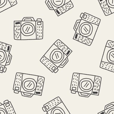 Doodle kamera Dikişsiz desen arka plan