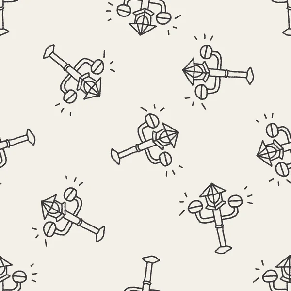 Doodle Streetlights fond de motif sans couture — Image vectorielle