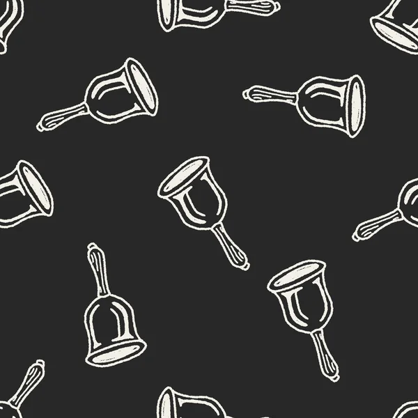 Doodle Bell fond de motif sans couture — Image vectorielle