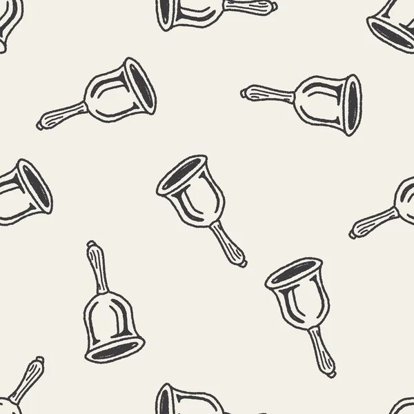 Doodle Bell fond de motif sans couture — Image vectorielle