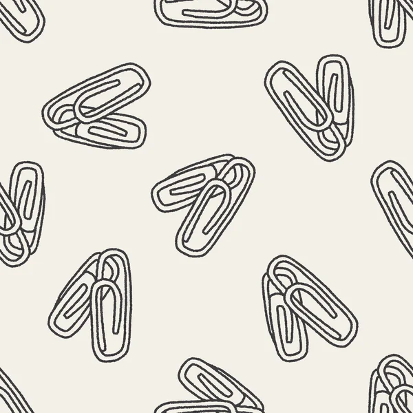 Doodle Paperclip fundo padrão sem costura — Vetor de Stock