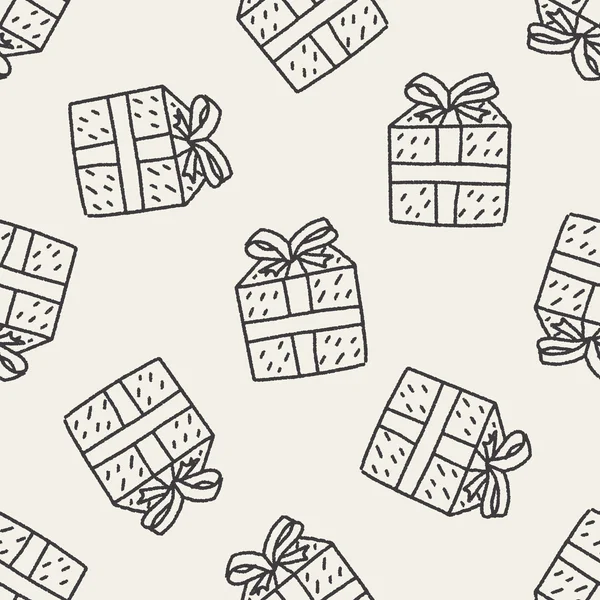 Doodle regalo sin costura patrón de fondo — Vector de stock