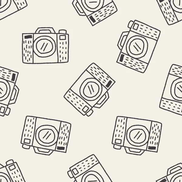 Doodle Camera sem costura fundo padrão — Vetor de Stock