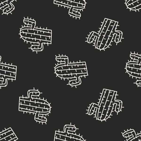 Doodle cactus seamless pattern background — Stock Vector