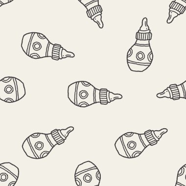 Doodle besleme şişe Dikişsiz desen arka plan