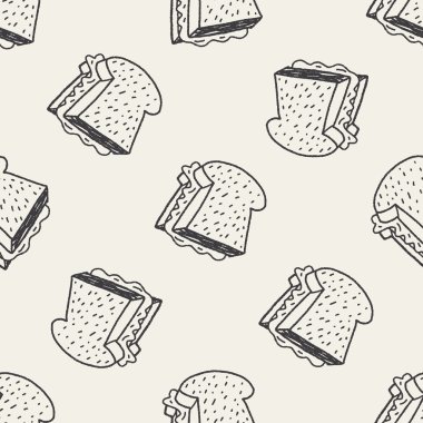 Doodle tost Dikişsiz desen arka plan
