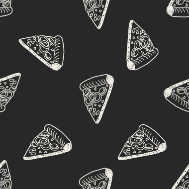 Doodle pizza Dikişsiz desen arka plan