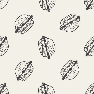 Doodle Hamburger Dikişsiz desen arka plan