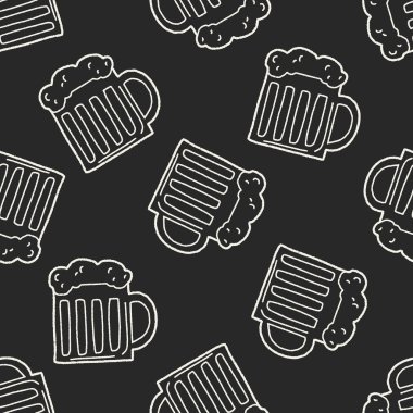 Doodle bira Dikişsiz desen arka plan