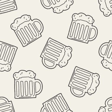 Doodle bira Dikişsiz desen arka plan