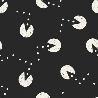 Pac-Man Dikişsiz desen arka plan doodle