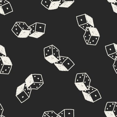 Doodle zar Dikişsiz desen arka plan