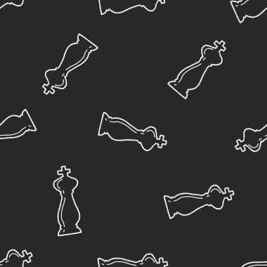 Doodle satranç Dikişsiz desen arka plan