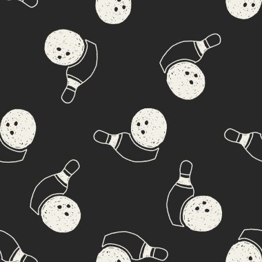Dikişsiz desen arka plan Bovling doodle