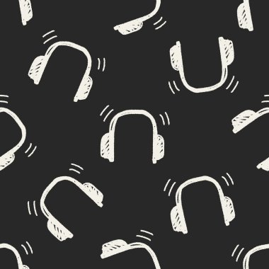 Doodle kulaklık Dikişsiz desen arka plan