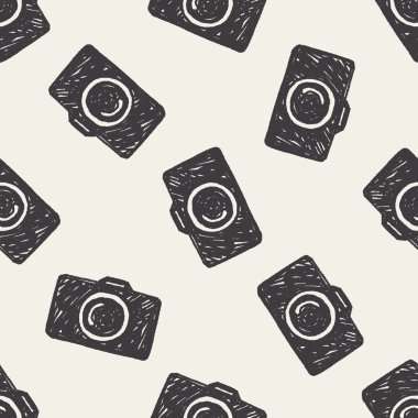 Doodle kamera Dikişsiz desen arka plan