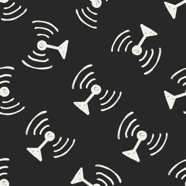Doodle baz istasyonu Dikişsiz desen arka plan