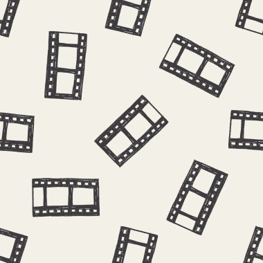 Doodle Film Dikişsiz desen arka plan