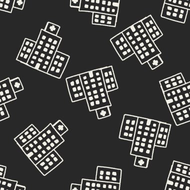 Doodle hastane Dikişsiz desen arka plan