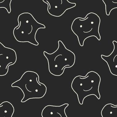 Doodle diş Dikişsiz desen arka plan