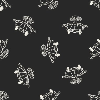 Doodle Robot Dikişsiz desen arka plan
