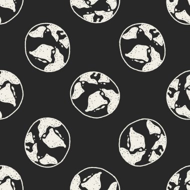 Doodle dünya Dikişsiz desen arka plan