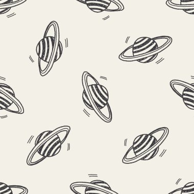 Doodle gezegen Dikişsiz desen arka plan
