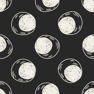 Doodle Moon Dikişsiz desen arka plan