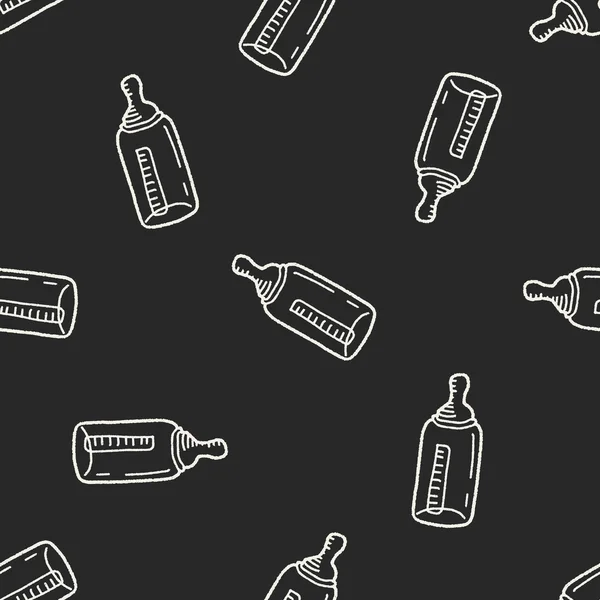 Doodle Fütterung Flasche nahtlose Muster Hintergrund — Stockvektor