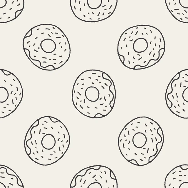 Doodle Donuts sömlös bakgrund — Stock vektor