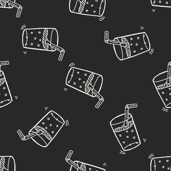 Doodle Beverages бесшовный фон шаблона — стоковый вектор
