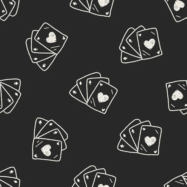 Doodle Poker fond de modèle sans couture — Image vectorielle