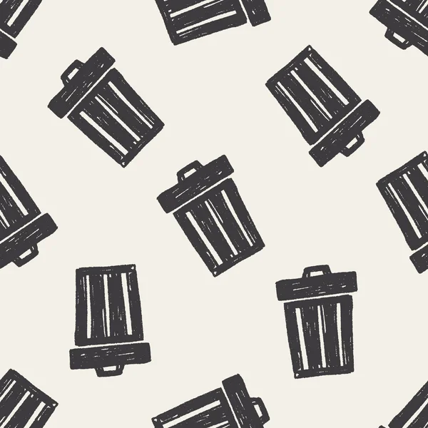 Doodle Trash peut fond de motif sans couture — Image vectorielle