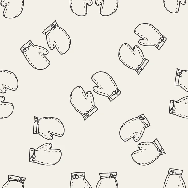 Doodle konyhai kesztyű varrat nélküli mintát háttér — Stock Vector