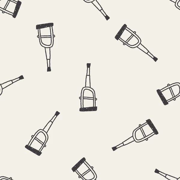 Doodle Crutch fond de modèle sans couture — Image vectorielle