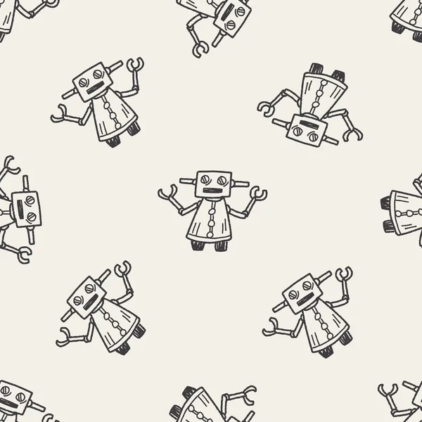 Doodle Робот безшовний візерунок фон — стоковий вектор