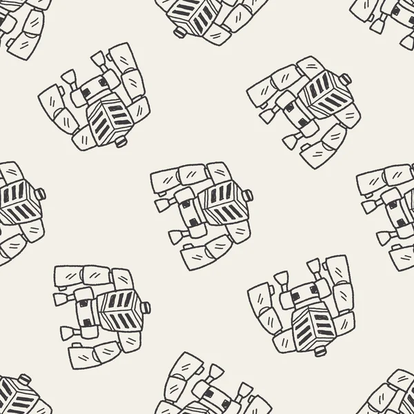 Doodle Robot seamless pattern background — Stock Vector