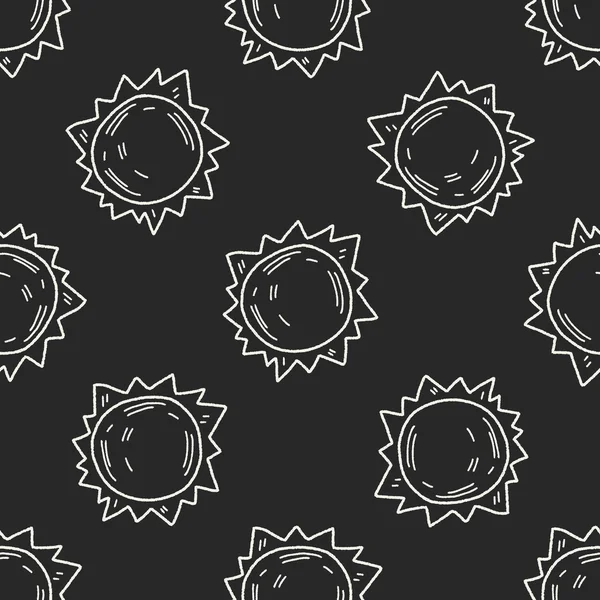 Doodle Sun seamless pattern background — Stock Vector