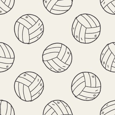 Doodle Voleybol Dikişsiz desen arka plan