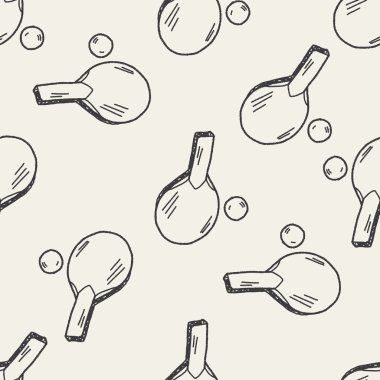 Masa Tenisi Dikişsiz desen arka plan doodle