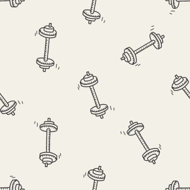 Doodle Dumbbell Dikişsiz desen arka plan