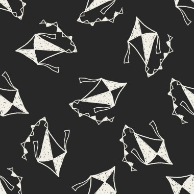 Doodle uçurtma Dikişsiz desen arka plan
