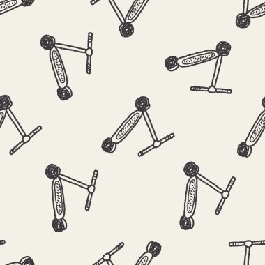 Doodle Scooter Dikişsiz desen arka plan