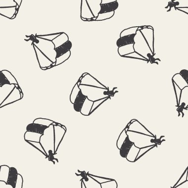 Doodle paraşüt Dikişsiz desen arka plan