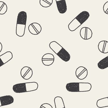 Hapları çizim Dikişsiz desen arka plan doodle